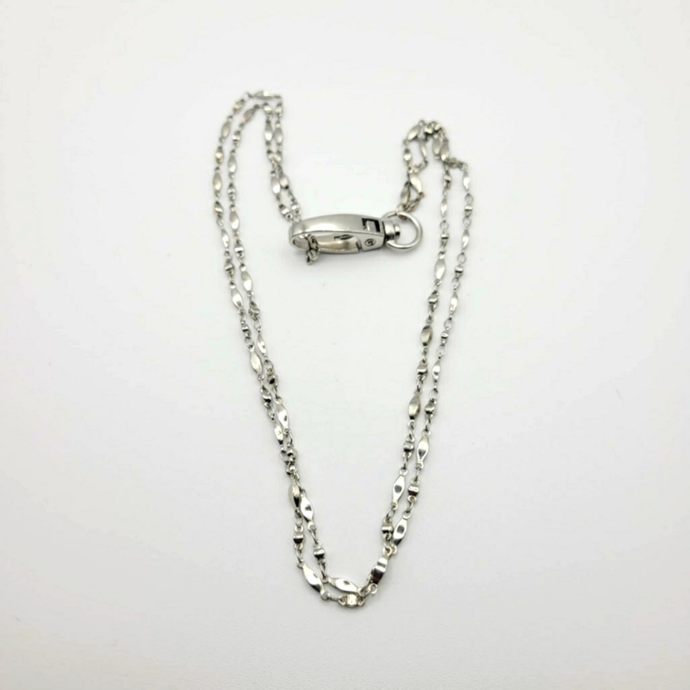 Double Strand Silver Tone Chain Necklace